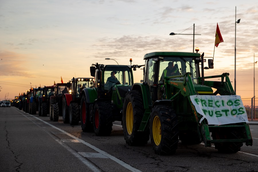 Nueva jornada de protestas agricolas se enfoca en Madrid