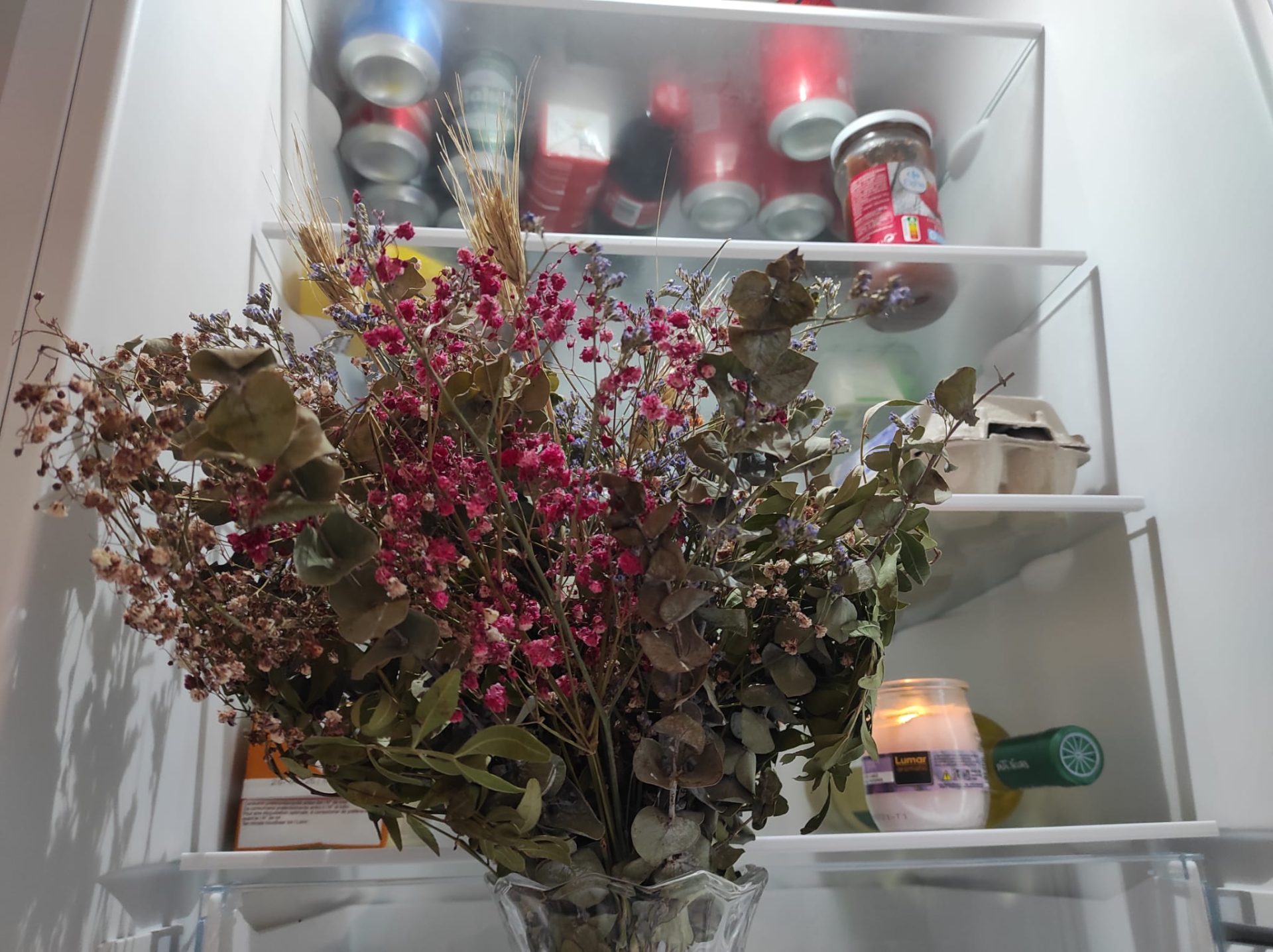 Modas preocupantes jarrones en la nevera y tragos de leche